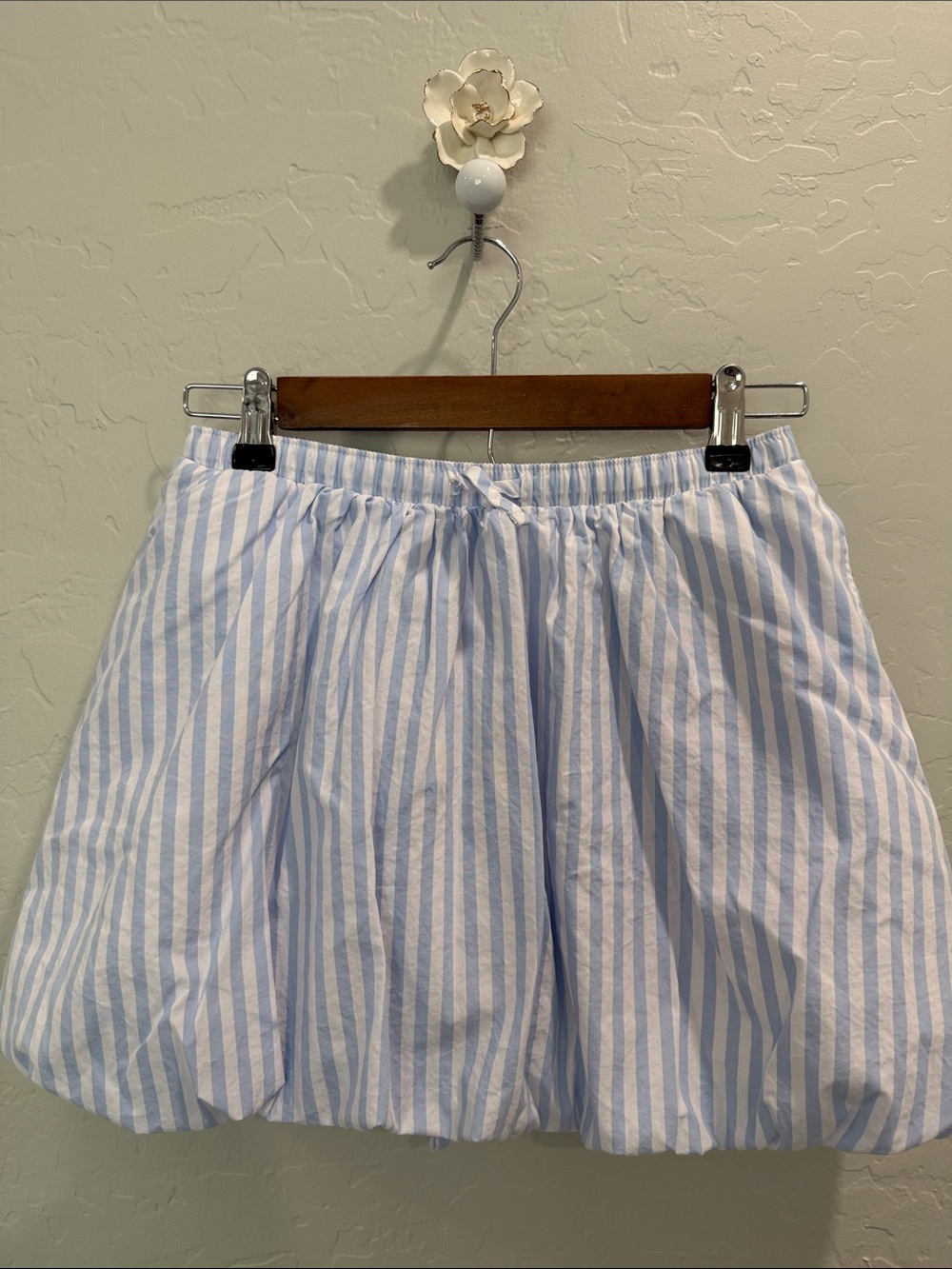 wonder nation Light Blue and White Striped Circle Skirt